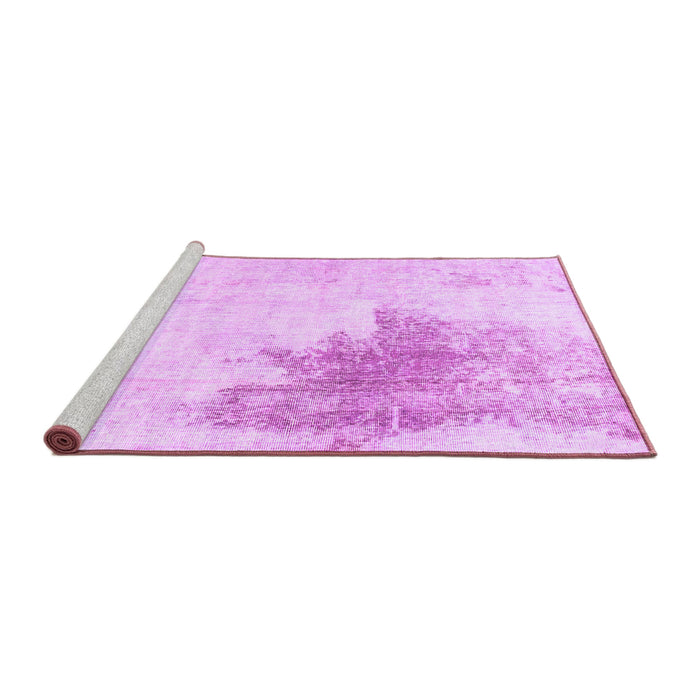 Sideview of Machine Washable Solid Purple Modern Area Rugs, wshabs1934pur