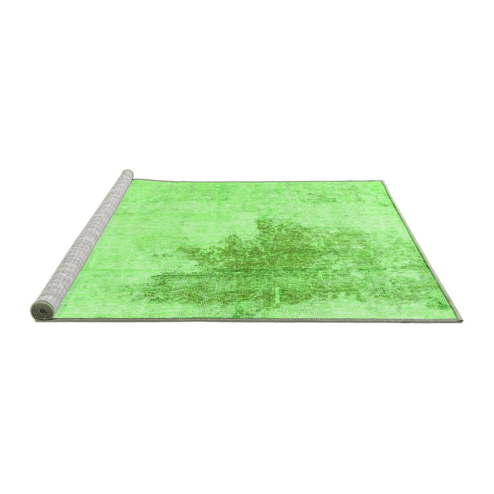 Sideview of Machine Washable Solid Green Modern Area Rugs, wshabs1934grn