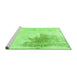 Sideview of Machine Washable Solid Green Modern Area Rugs, wshabs1934grn