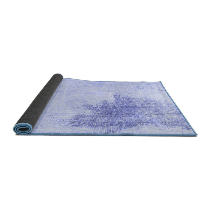 Sideview of Solid Blue Modern Rug, abs1934blu