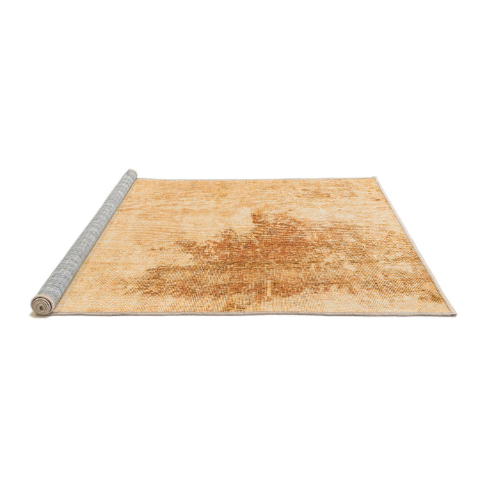 Sideview of Machine Washable Solid Orange Modern Area Rugs, wshabs1934org