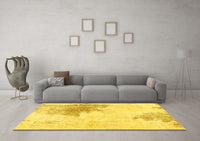 Machine Washable Solid Yellow Modern Rug, wshabs1934yw