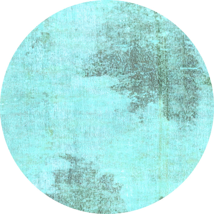 Round Machine Washable Solid Light Blue Modern Rug, wshabs1934lblu