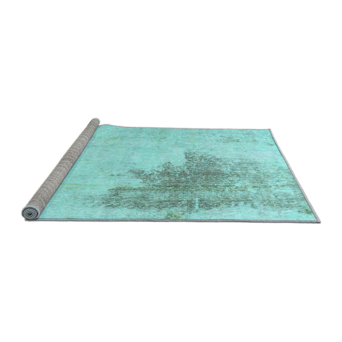 Sideview of Machine Washable Solid Light Blue Modern Rug, wshabs1934lblu