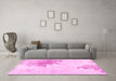 Machine Washable Solid Pink Modern Rug in a Living Room, wshabs1934pnk