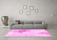 Machine Washable Solid Pink Modern Rug, wshabs1934pnk