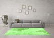 Machine Washable Solid Green Modern Area Rugs in a Living Room,, wshabs1934grn