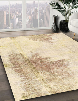 Machine Washable Abstract Brown Sugar Brown Rug in a Family Room, wshabs1934