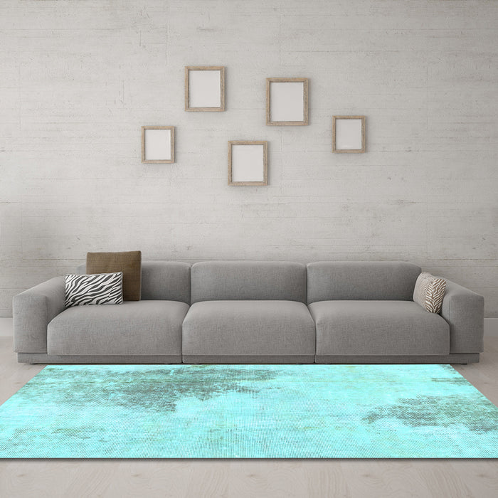 Machine Washable Solid Light Blue Modern Rug in a Living Room, wshabs1934lblu