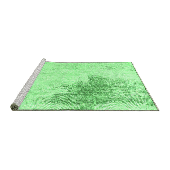Sideview of Machine Washable Solid Emerald Green Modern Area Rugs, wshabs1934emgrn