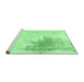 Sideview of Machine Washable Solid Emerald Green Modern Area Rugs, wshabs1934emgrn