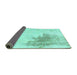 Sideview of Solid Turquoise Modern Rug, abs1934turq