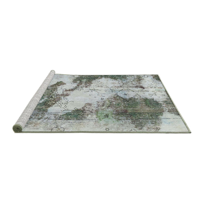 Sideview of Machine Washable Abstract Light Gray Rug, wshabs1935