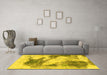 Machine Washable Abstract Yellow Modern Rug in a Living Room, wshabs1935yw