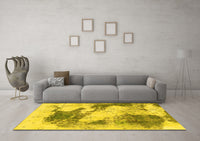 Machine Washable Abstract Yellow Modern Rug, wshabs1935yw