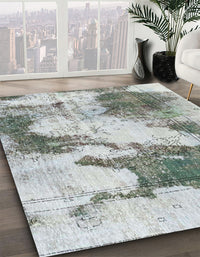 Abstract Light Gray Modern Rug, abs1935