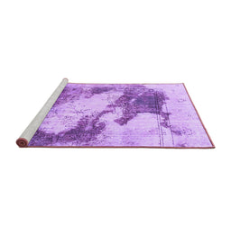 Sideview of Machine Washable Abstract Purple Modern Area Rugs, wshabs1935pur