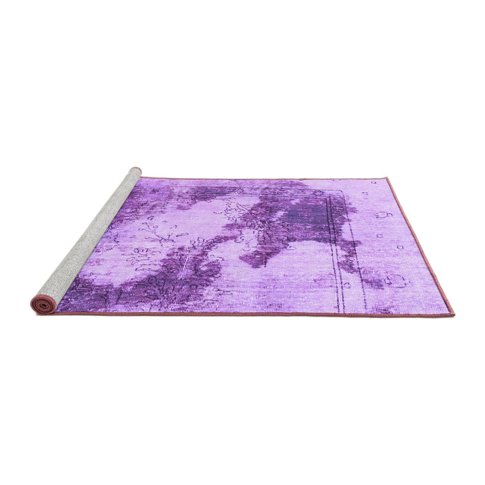 Sideview of Machine Washable Abstract Purple Modern Area Rugs, wshabs1935pur