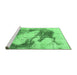 Sideview of Machine Washable Abstract Emerald Green Modern Area Rugs, wshabs1935emgrn