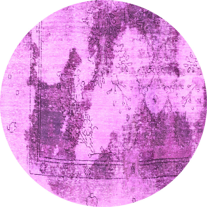 Round Abstract Pink Modern Rug, abs1935pnk