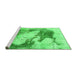 Sideview of Machine Washable Abstract Green Modern Area Rugs, wshabs1935grn