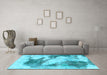 Machine Washable Abstract Light Blue Modern Rug in a Living Room, wshabs1935lblu