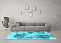 Machine Washable Abstract Light Blue Modern Rug, wshabs1935lblu