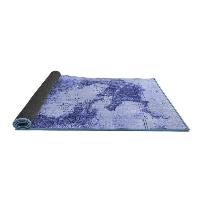 Sideview of Abstract Blue Modern Rug, abs1935blu