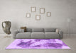 Machine Washable Abstract Purple Modern Area Rugs in a Living Room, wshabs1935pur