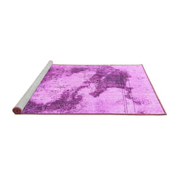 Sideview of Machine Washable Abstract Pink Modern Rug, wshabs1935pnk