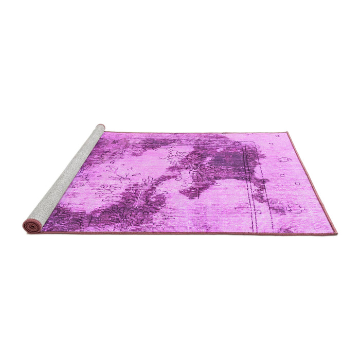 Sideview of Machine Washable Abstract Pink Modern Rug, wshabs1935pnk