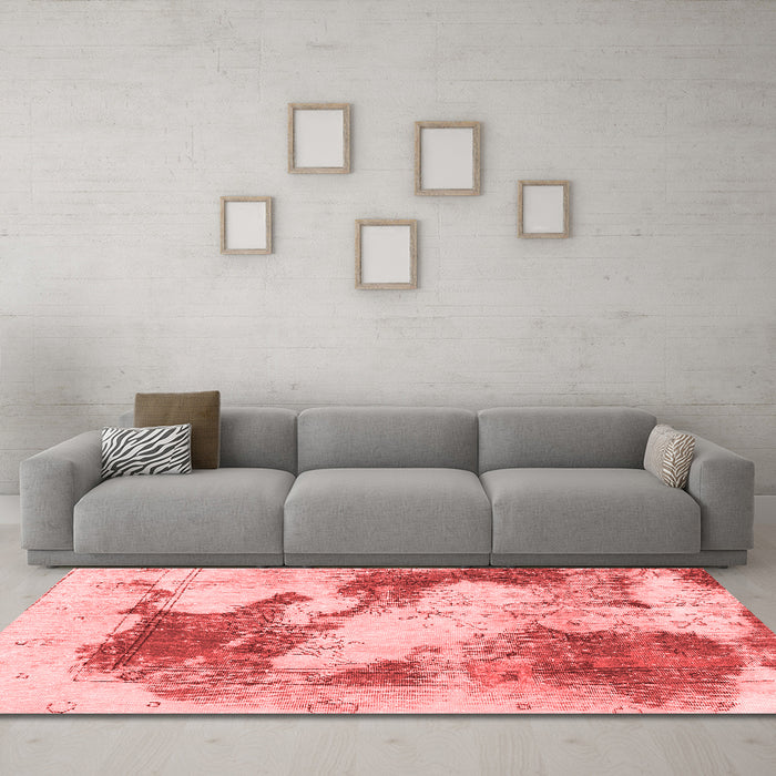 Modern Red Washable Rugs