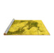 Sideview of Machine Washable Abstract Yellow Modern Rug, wshabs1935yw