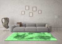 Machine Washable Abstract Emerald Green Modern Rug, wshabs1935emgrn