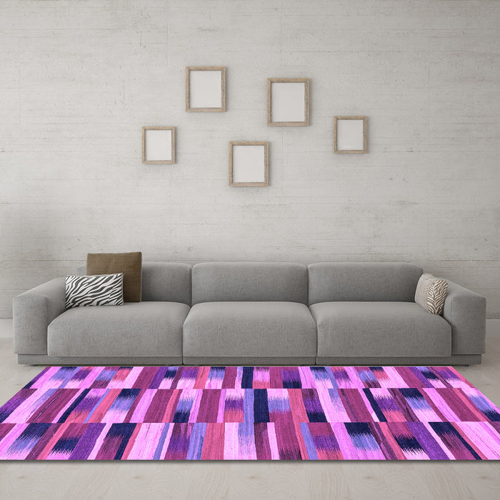 Machine Washable Abstract Purple Modern Area Rugs in a Living Room, wshabs1936pur