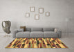 Machine Washable Abstract Brown Modern Rug in a Living Room,, wshabs1936brn