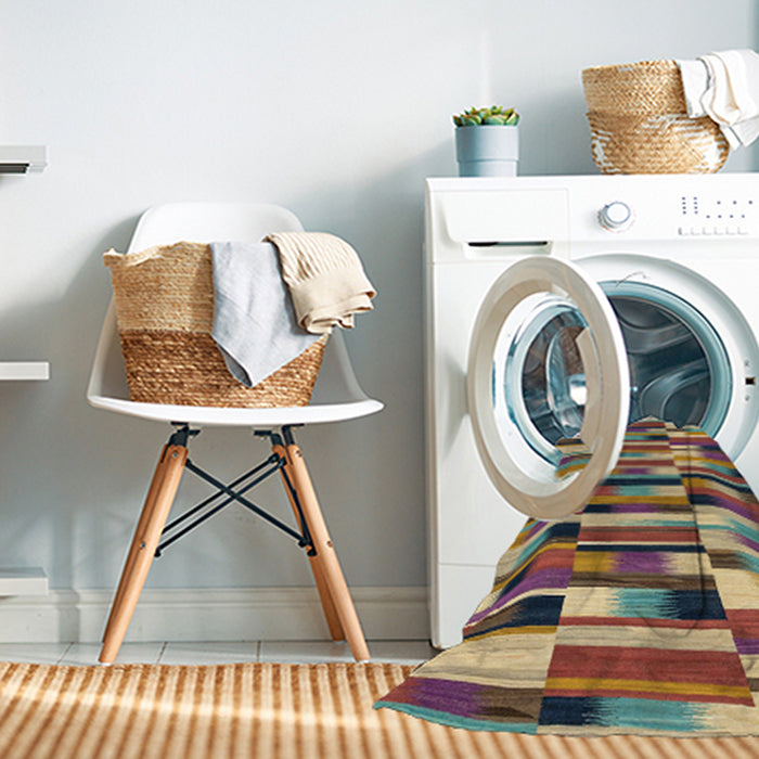 Machine Washable Abstract Chestnut Brown Rug in a Washing Machine, wshabs1936