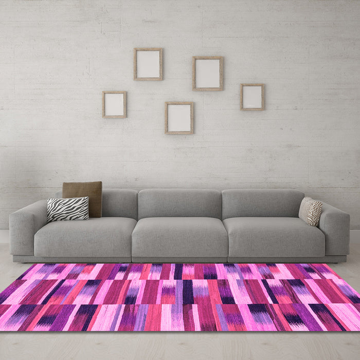 Machine Washable Abstract Pink Modern Rug in a Living Room, wshabs1936pnk
