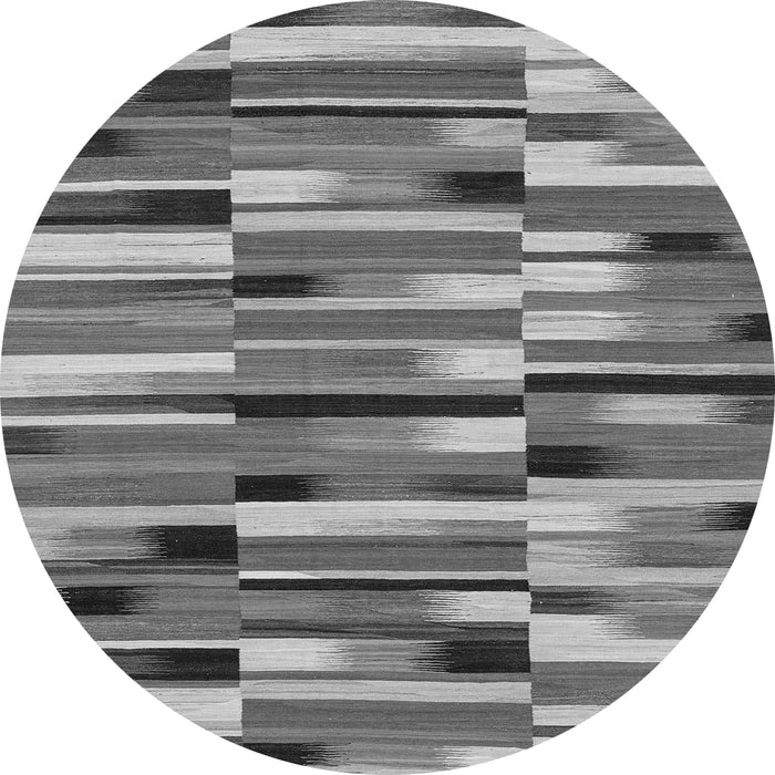 Round Machine Washable Abstract Gray Modern Rug, wshabs1936gry