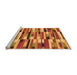 Sideview of Machine Washable Abstract Orange Modern Area Rugs, wshabs1936org