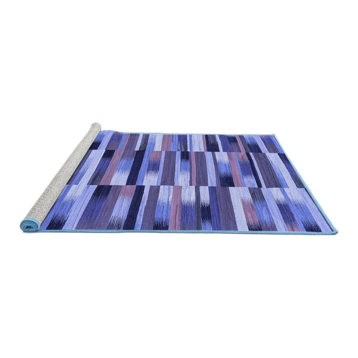 Sideview of Machine Washable Abstract Blue Modern Rug, wshabs1936blu