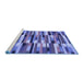 Sideview of Machine Washable Abstract Blue Modern Rug, wshabs1936blu