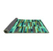 Sideview of Abstract Turquoise Modern Rug, abs1936turq