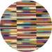 Round Abstract Chestnut Brown Modern Rug, abs1936