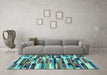 Machine Washable Abstract Light Blue Modern Rug in a Living Room, wshabs1936lblu