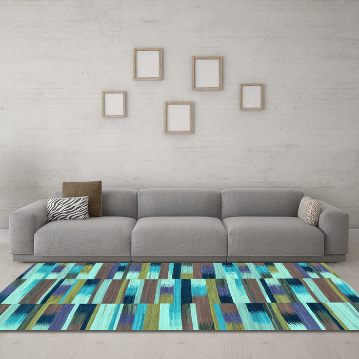 Machine Washable Abstract Light Blue Modern Rug in a Living Room, wshabs1936lblu