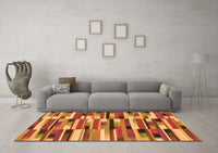 Machine Washable Abstract Orange Modern Rug, wshabs1936org