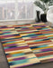 Machine Washable Abstract Chestnut Brown Rug in a Family Room, wshabs1936