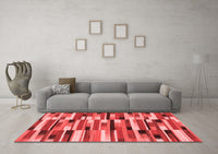 Machine Washable Abstract Red Modern Rug, wshabs1936red