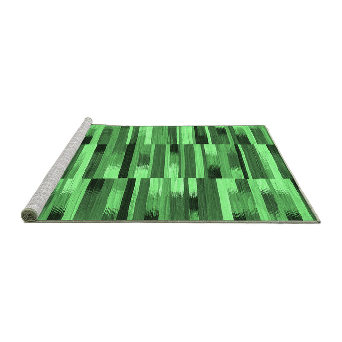 Sideview of Machine Washable Abstract Emerald Green Modern Area Rugs, wshabs1936emgrn